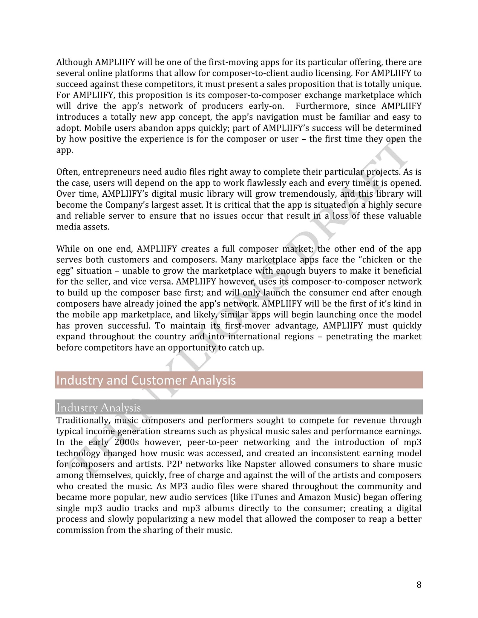 business plan example - page 8